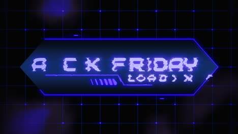 black friday text on computer screen with hud elements