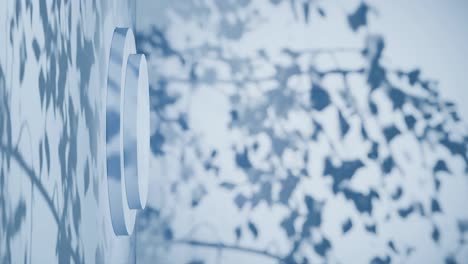 Empty-podium-with-shadows-of-leaves-on-a-blue-background