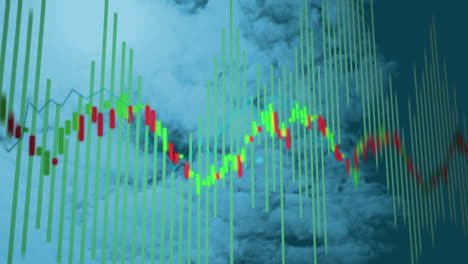 animación del procesamiento de datos financieros a través de nubes