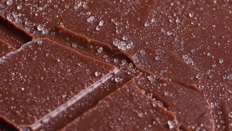 close-up of chocolate with sea salt flakes
