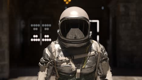 astronaut in retro spacesuit