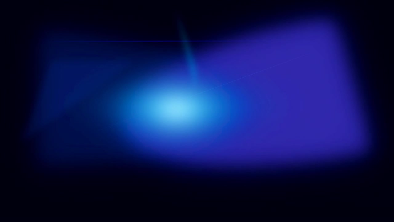 Forme di luce blu astratte in movimento su sfondo scuro