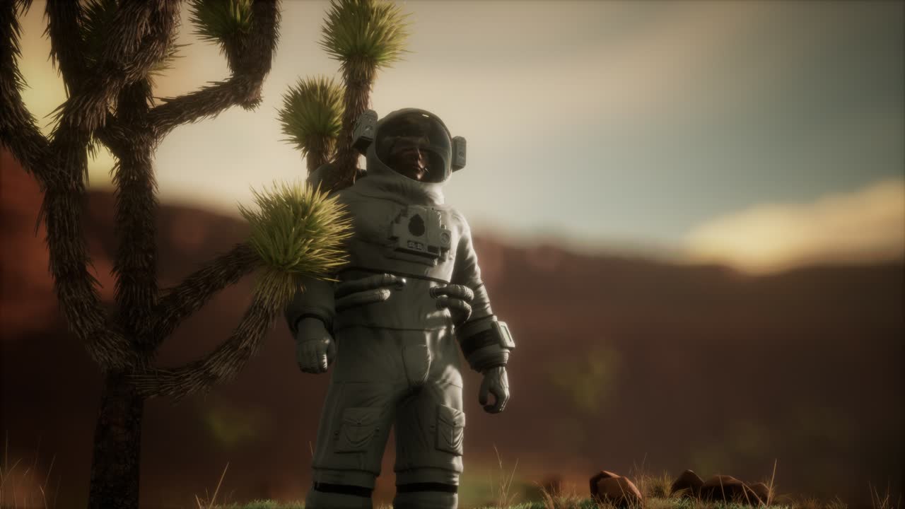 Astronauta en el desierto alto de Nevada