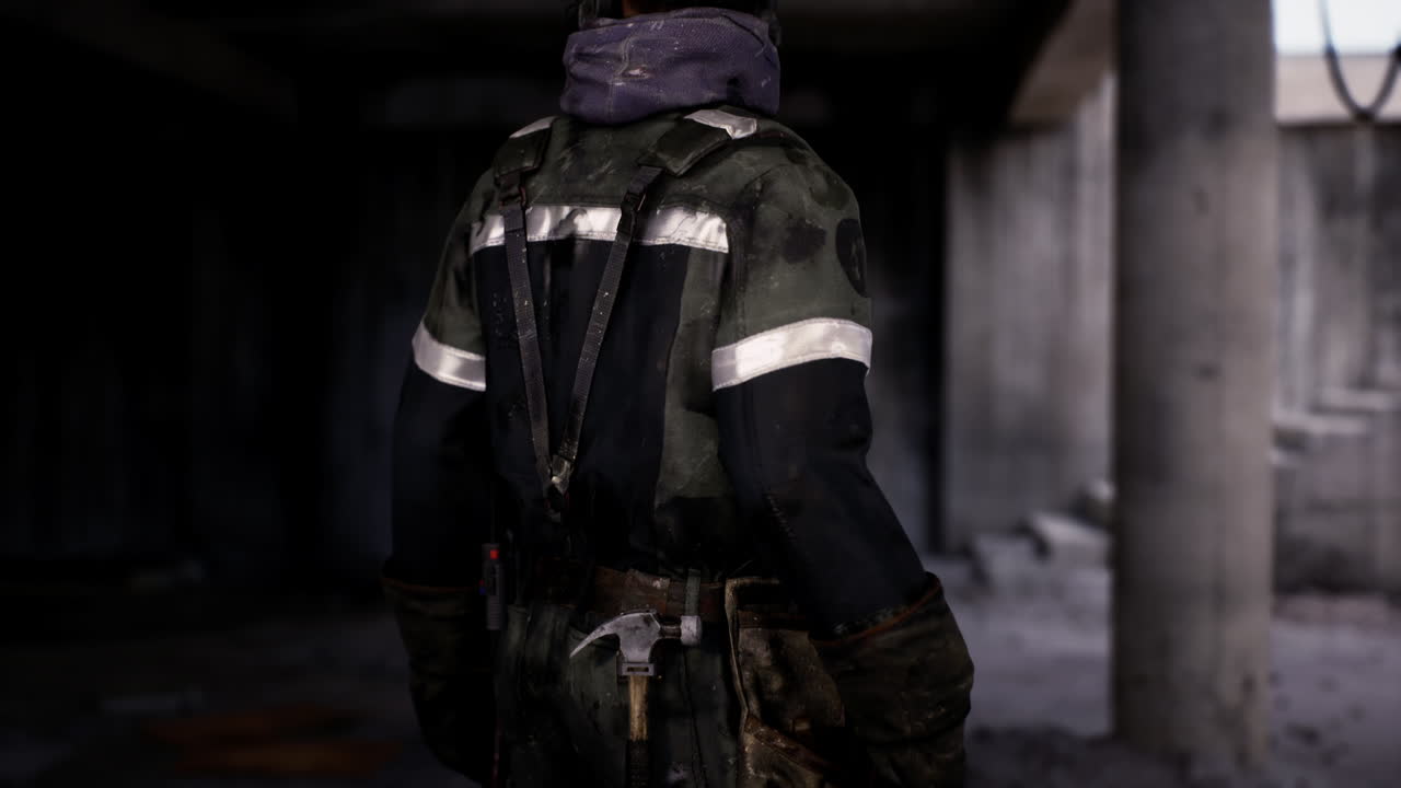 Construction worker in a building