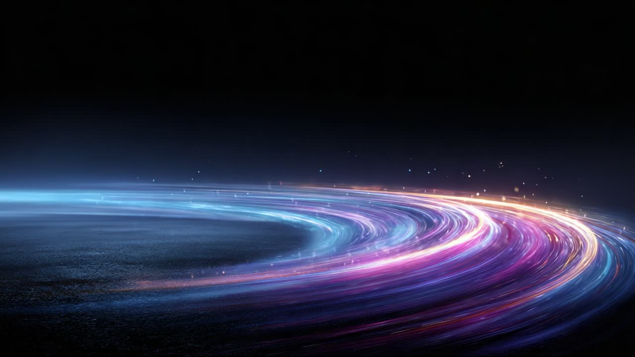 A Stunning Visual Display of Dynamic Light Trails and Colorful Effects Creating a Sense of Motion and Energy Against a Dark Background