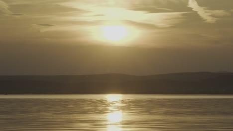 sunset moment above the lake balaton