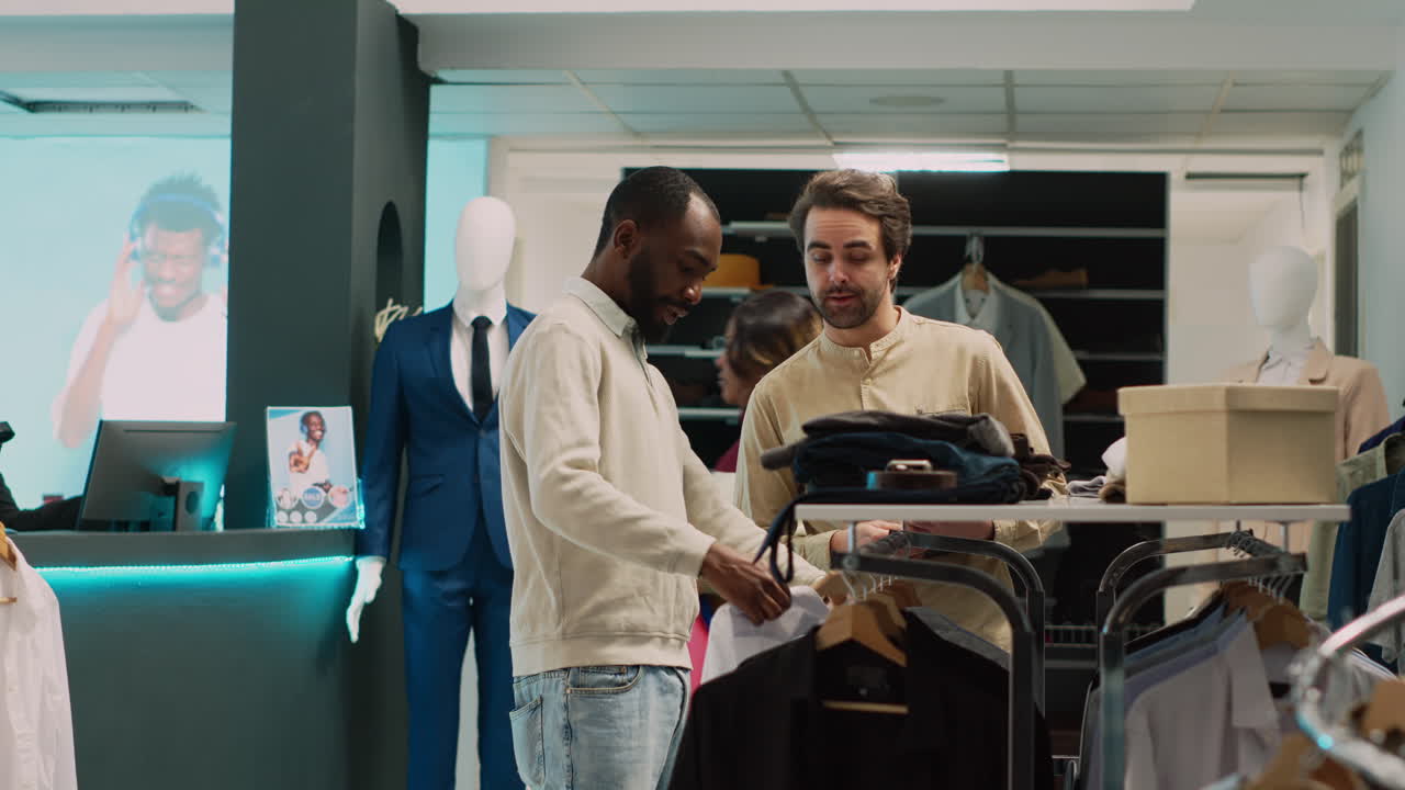 People shopping in a clothing store