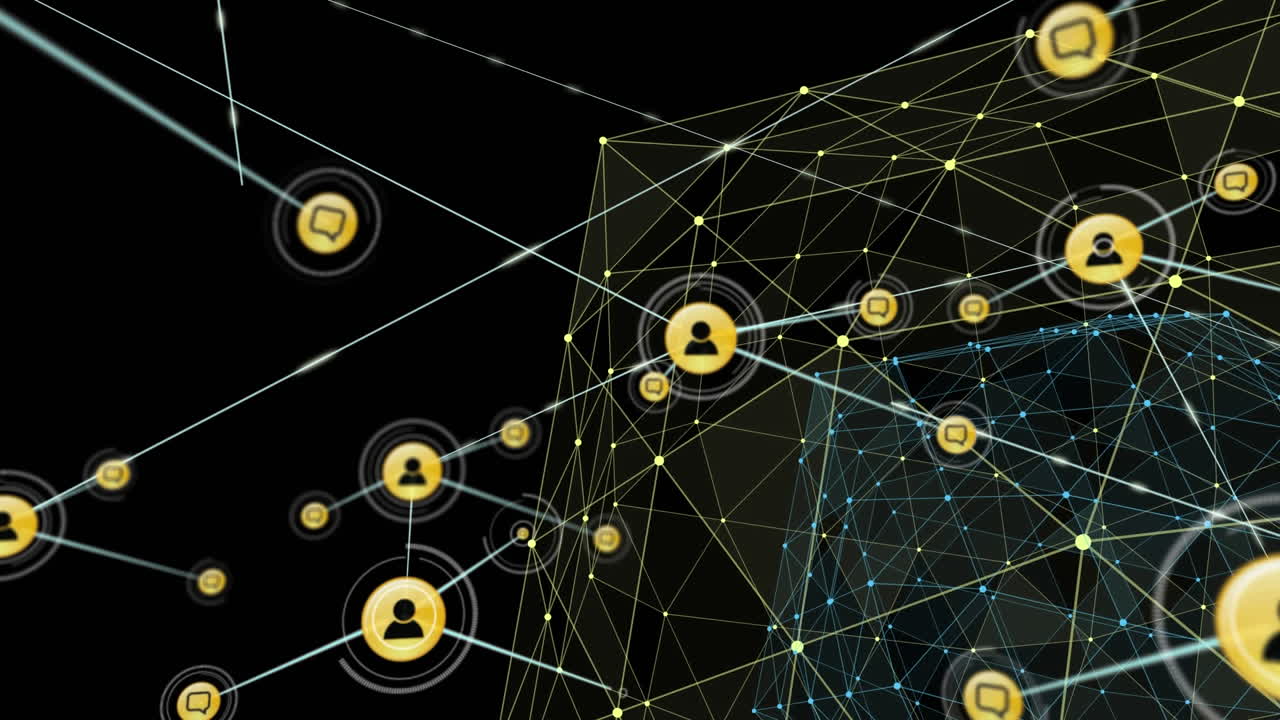 red de iconos digitales contra la red de conexiones