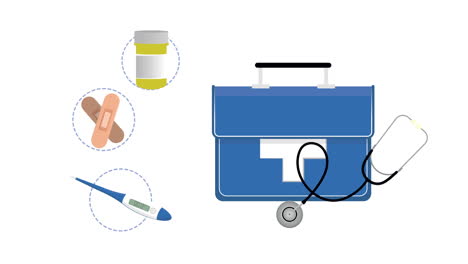 first aid kit and medical supplies