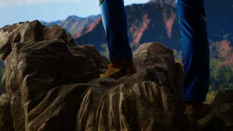 young trekker enjoys peaceful moment in the wilderness with epic view
