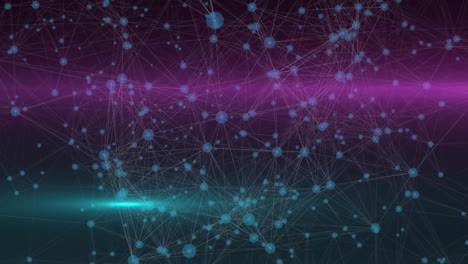 animation of glowing network of connections moving over black background