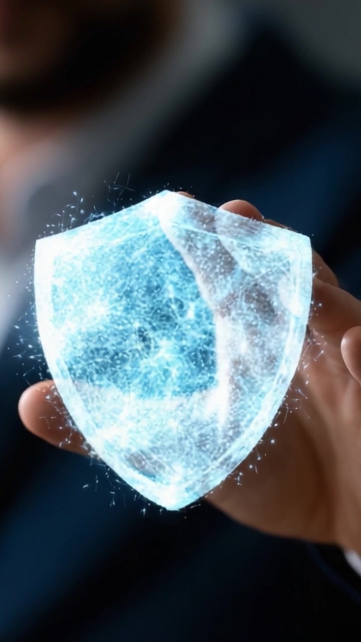 A Glimpse into Digital Security: Visualizing Protection Bridged by Technology and Innovation through a Handheld Holographic Shield Emitting Energy and Light