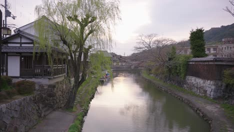 omihachiman-bori, ancient moat in shiga, japan