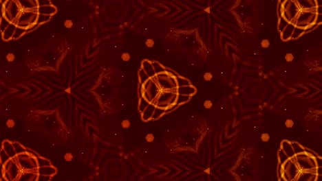 abstracción del micro-mundo de la nanotecnología. fondo 3d de ciencia ficción en bucle de 4k con partículas de oro brillantes forman líneas, superficies, patrones, estructuras caleidoscópicas simétricas complejas. 14