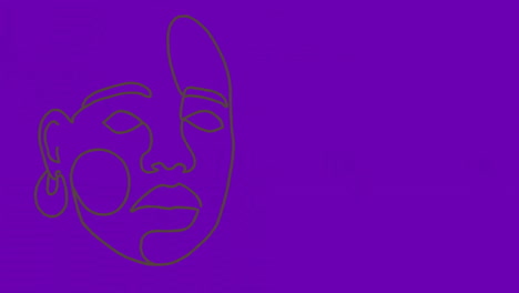 animation of colourful shapes moving over face drawing
