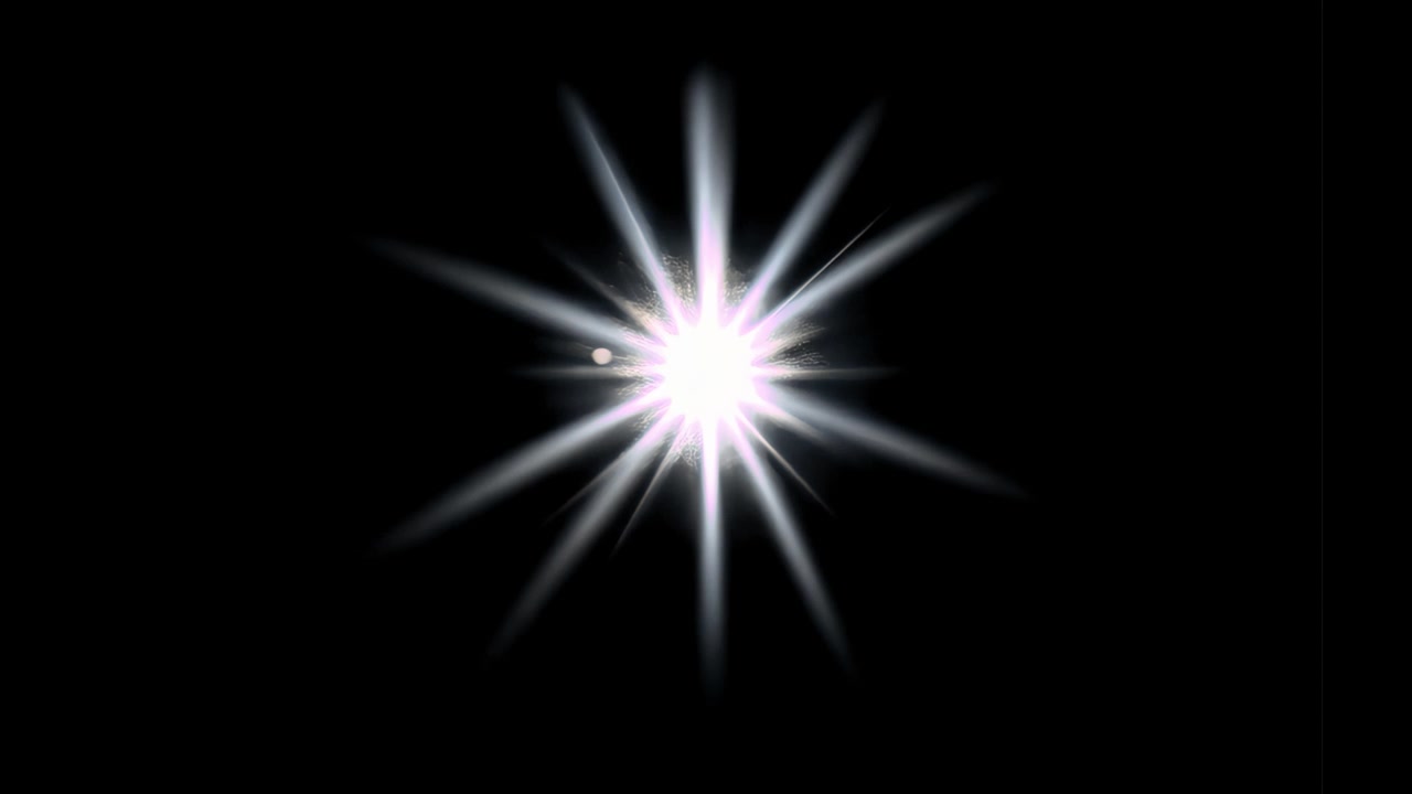 Effetto Bagliore a Stella Luminoso su Sfondo Nero
