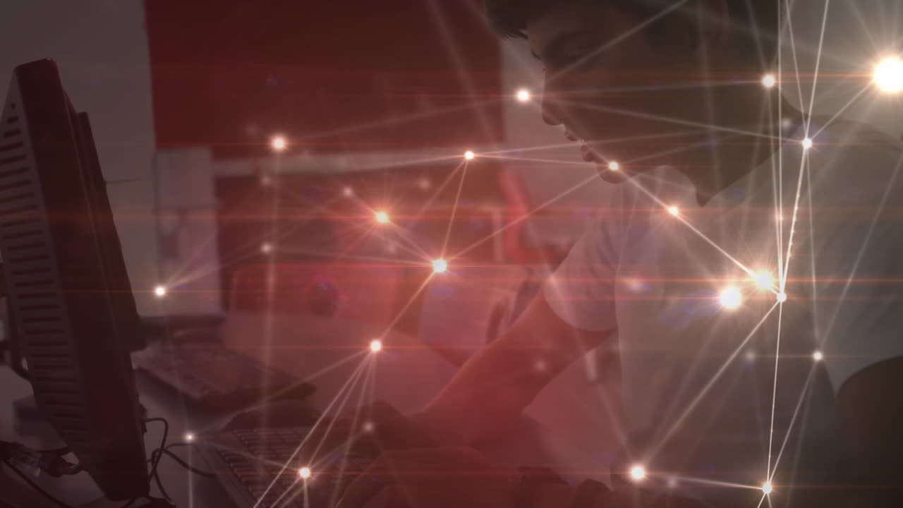 una red brillante de conexiones contra estudiantes varones que usan computadoras