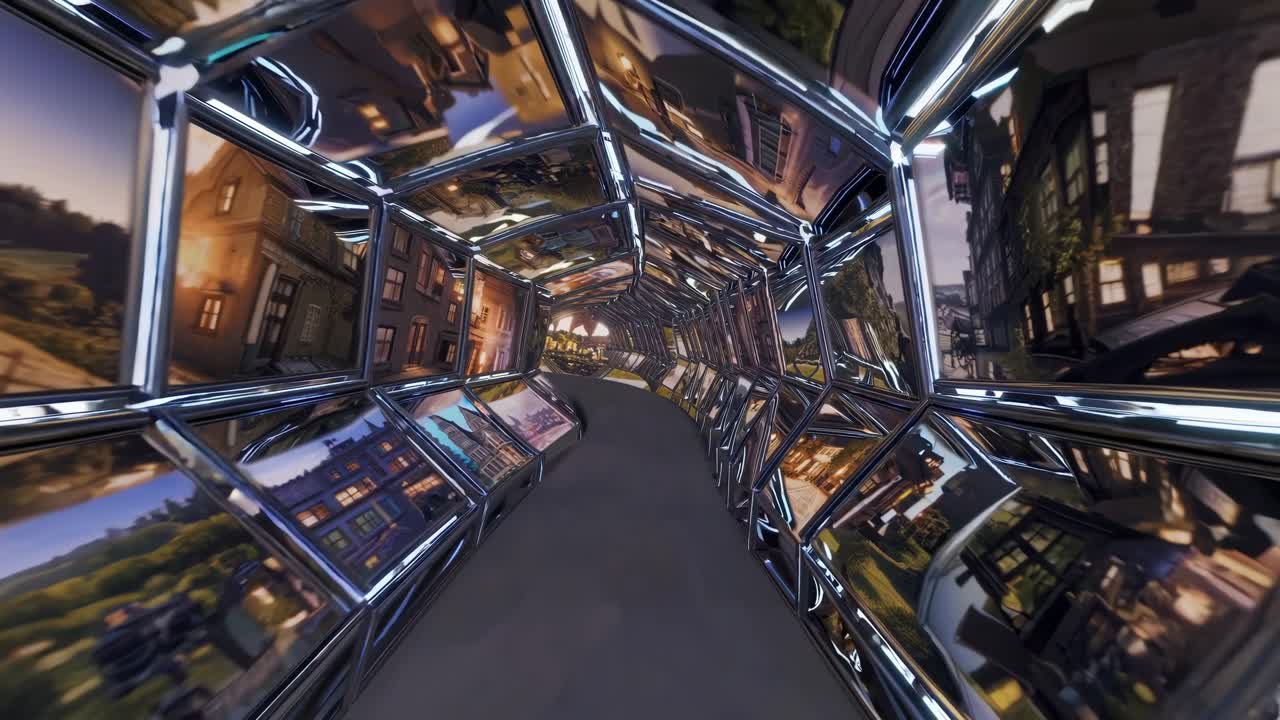 Tunnel of Reflections with Urban and Architectural Scenes