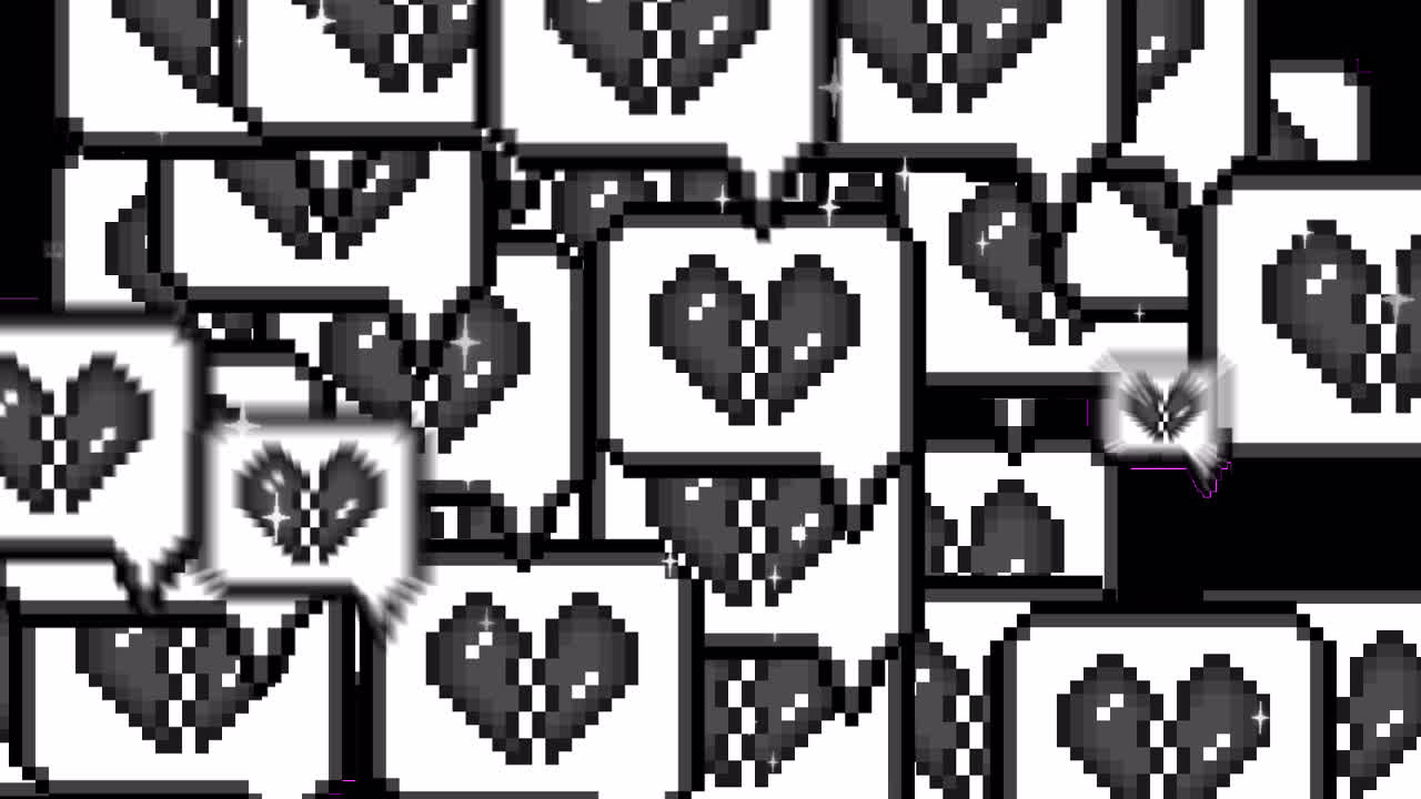 Pixel art pop up speech bubble icon broken heart Transitions. 1080p - 30 fps - Alpha Channel (5).mov