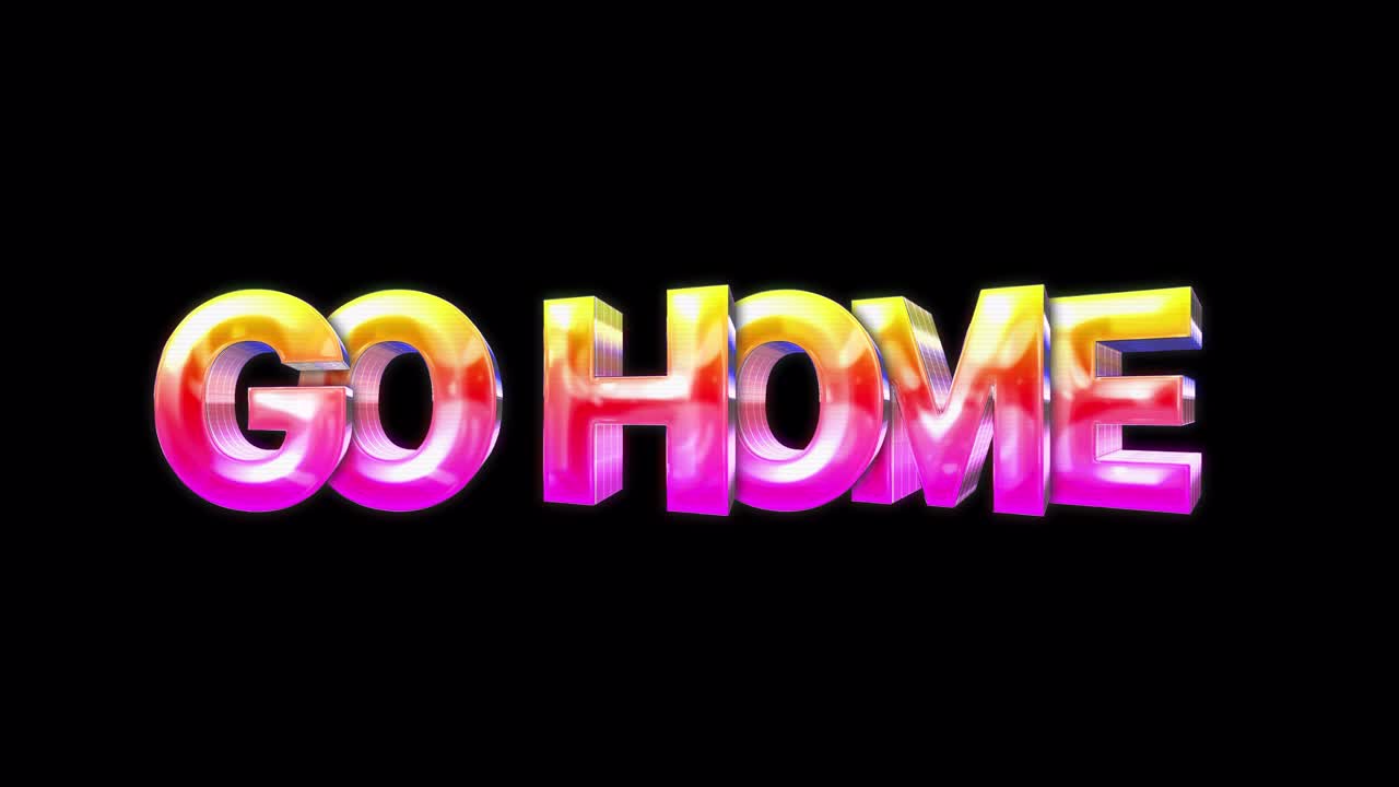 Animated Glowing 'Go Home' Text on Black Background