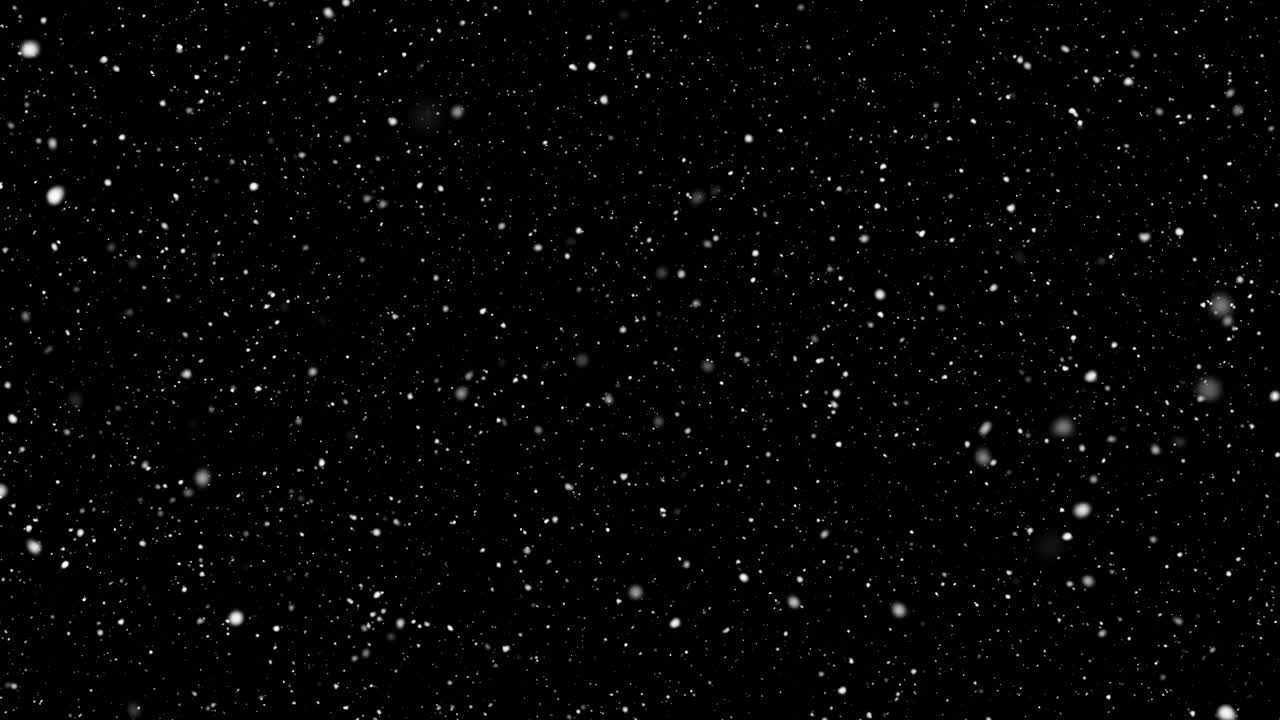 Bottom View of High quality animated snow falling on black background. Snowfall concept.bottom-up perspective