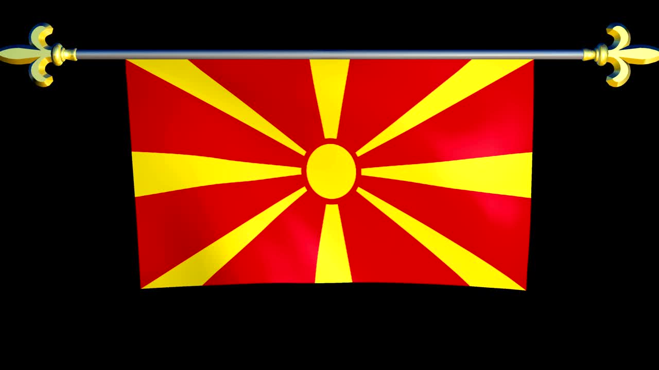 Stort animeret flag fra Makedonien i loop