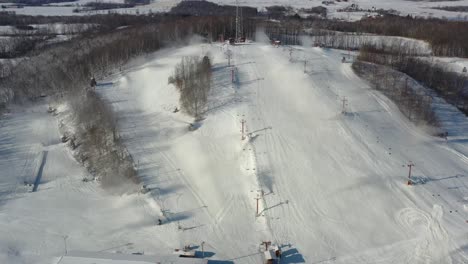 aerial view of downhill ski resort in wisconsin