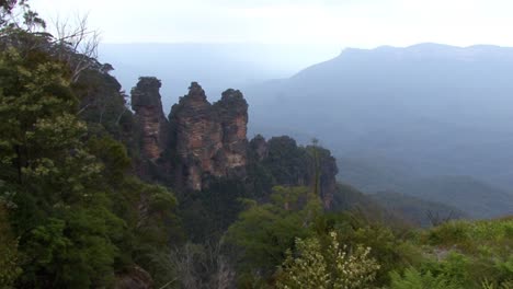 the three sisters in the blue mountains of new south wales, australia.