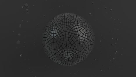 black sphere on the black surface
