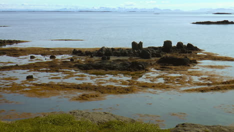 slow motion footage of peaceful icelandic coast line located in westfjords