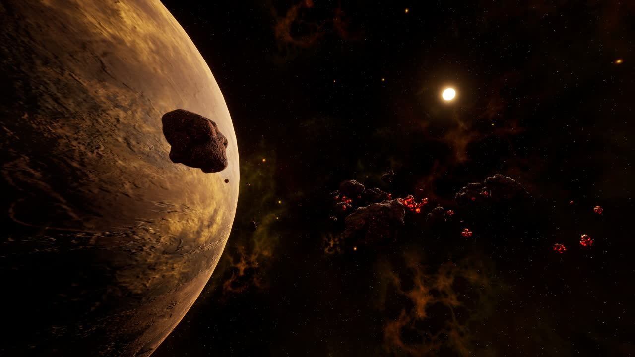 A large cluster of asteroids near an unknown planet