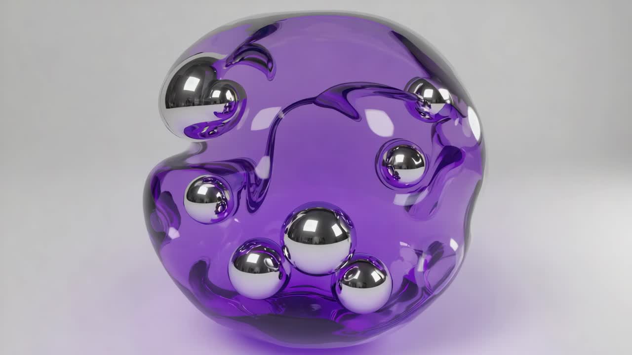Abstract Purple Metallic Sphere