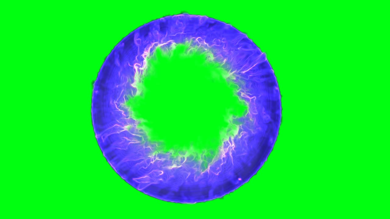 el fuego mágico azul se aísla en las imágenes de la pantalla verde.