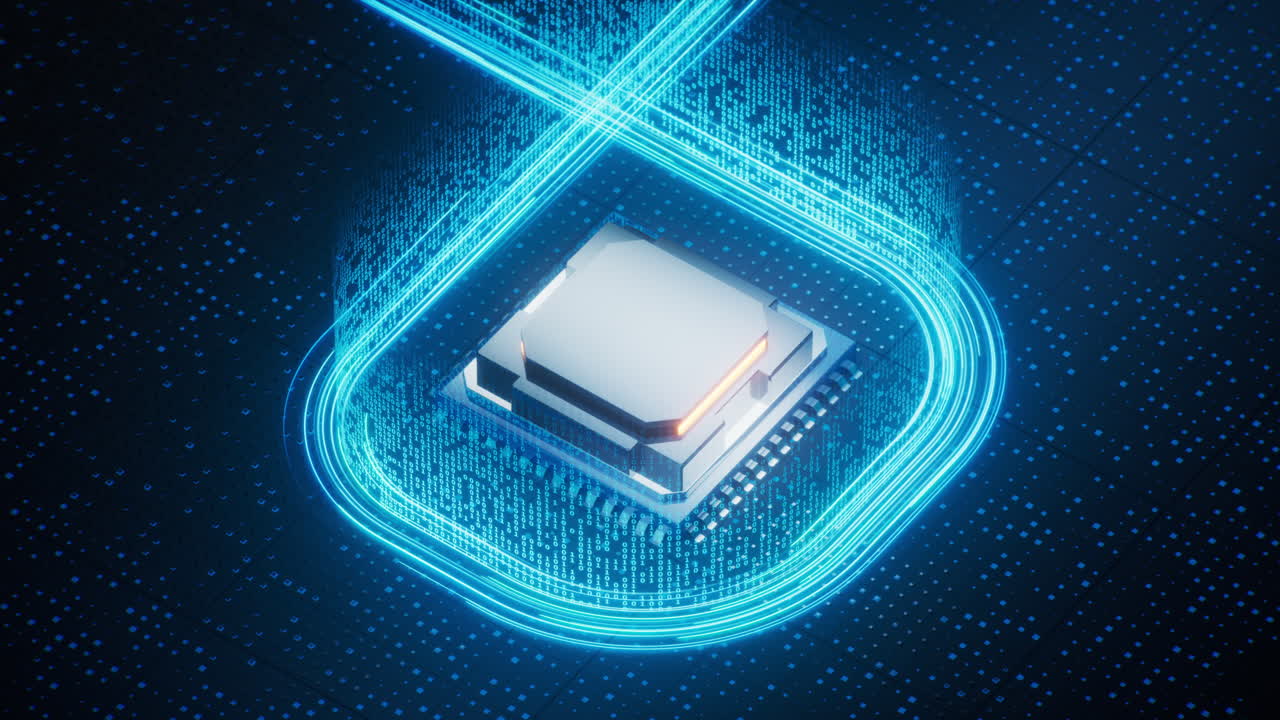 Technology circuit board and core, 3d rendering