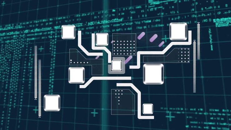Animation of diverse data processing and integrated circuit over digital screen