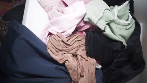 clothes pile in a drawer