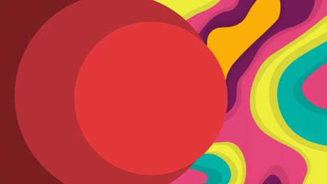 Animation-of-circles-over-colourful-shapes