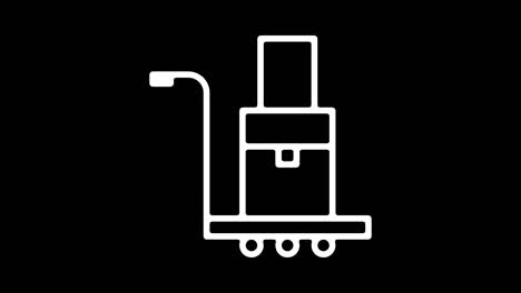 animación del icono de la línea de seguro de viaje con alfa