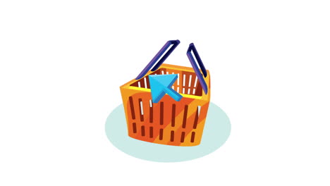 마우스 커서와 함께 쇼핑 가방 전자 상거래