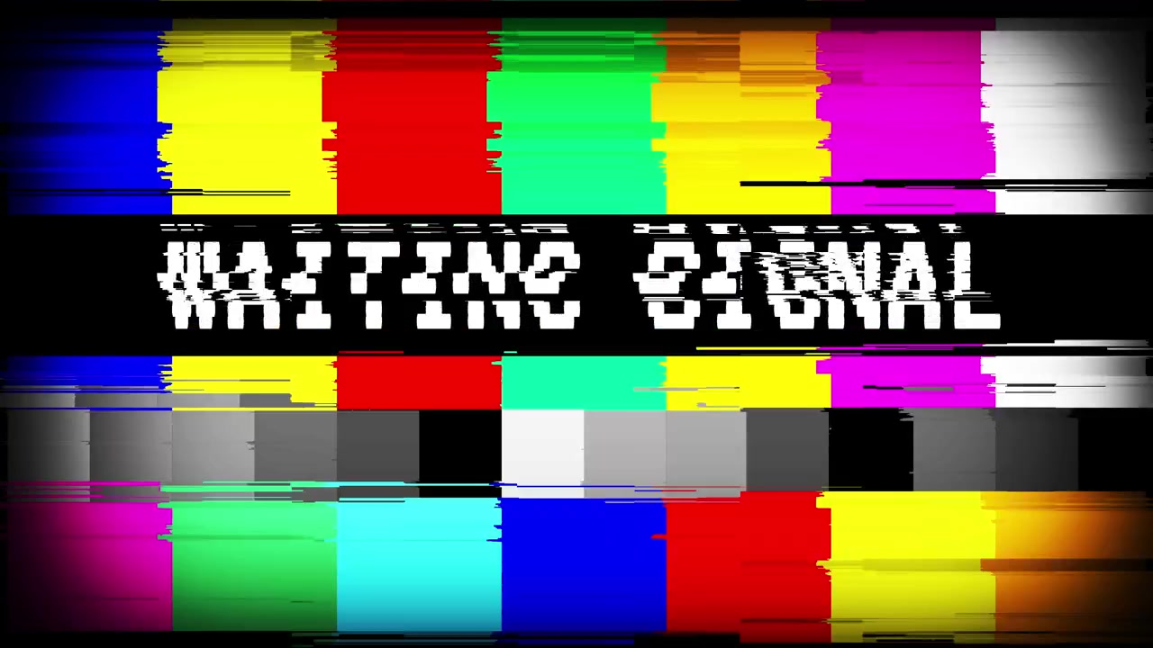 Retro TV Waiting Signal with Glitch and Color Bars