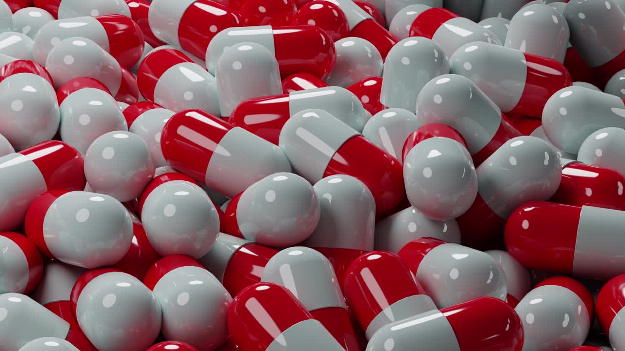 공장에서 클로즈업 알약 의약품