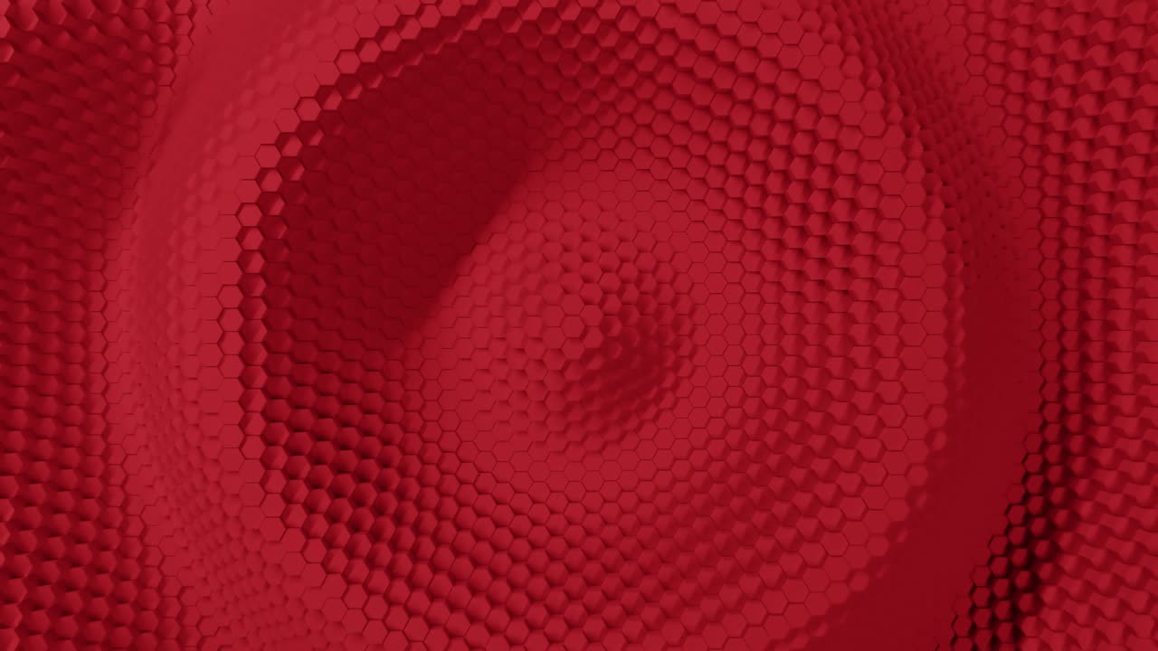 Abstrakt sekskant med offset-effekt. Animation af røde rene hex-ringe. Abstrakt baggrund til en forretningspræsentation. Sømløs 4k 3D-rendering.