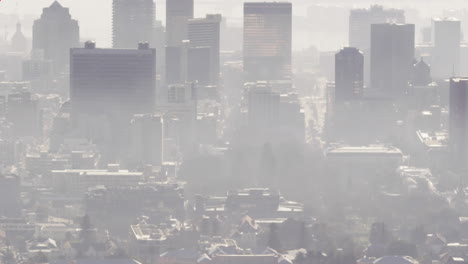 animation of red pattern and data processing over cityscape