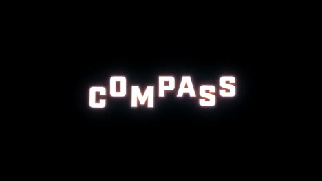 revelación de texto de 4k de la palabra "compas" en un fondo negro