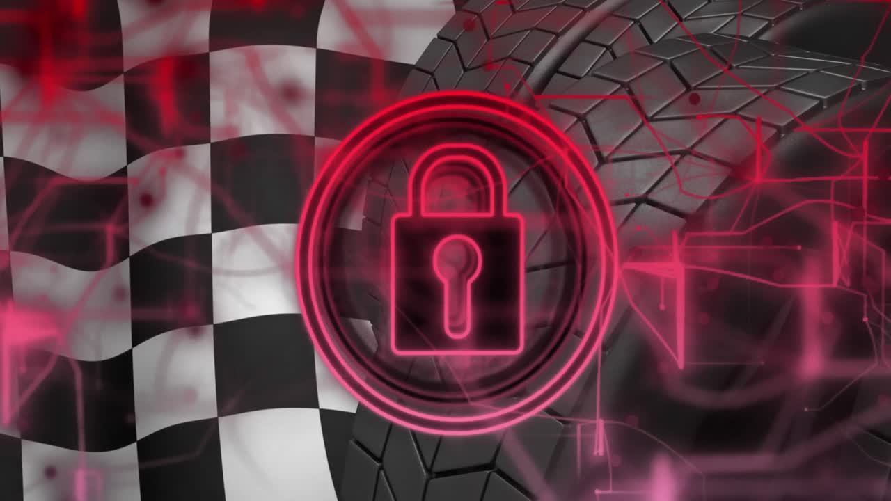 animación del icono del candado y procesamiento de datos sobre los neumáticos