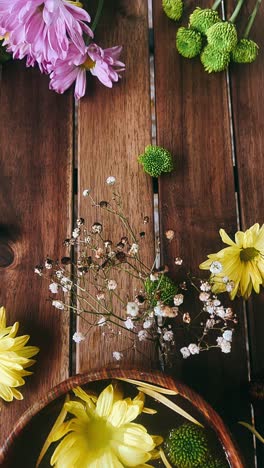 beautiful floral arrangement on wooden table