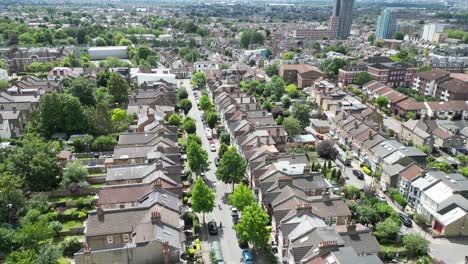 Fotografía-Panorámica-De-ángulo-Bajo-Casas-Walthamstow-East-London-UK