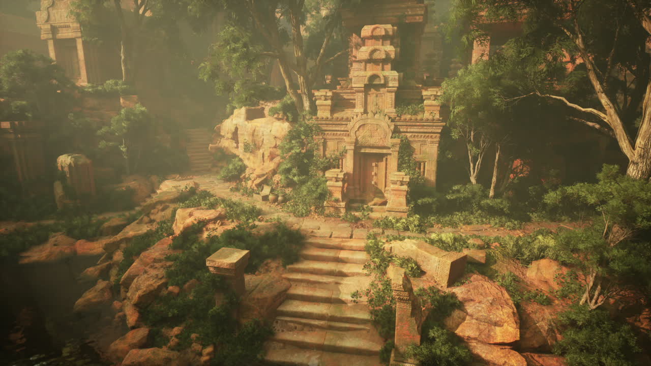 Jungle scene with waterfall painting