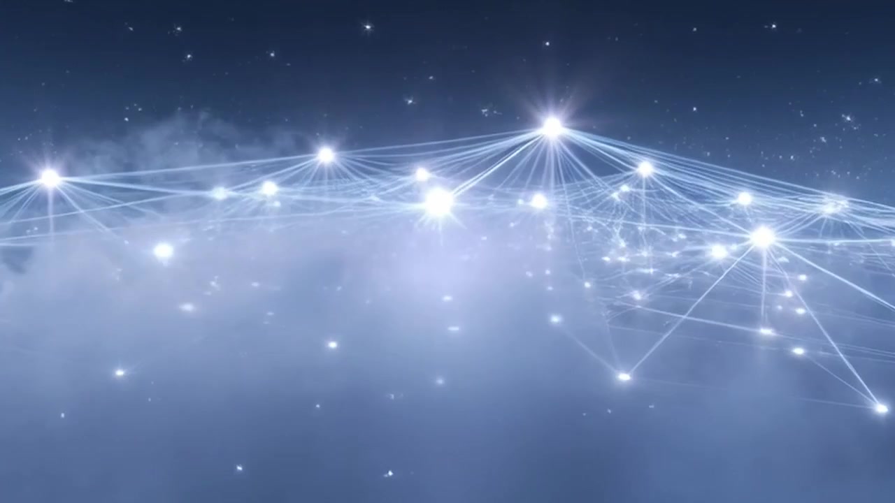 Abstract Digital Network Connection Over Clouds