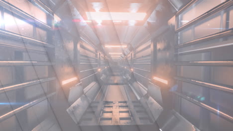 animación de círculos blancos sobre el túnel digital